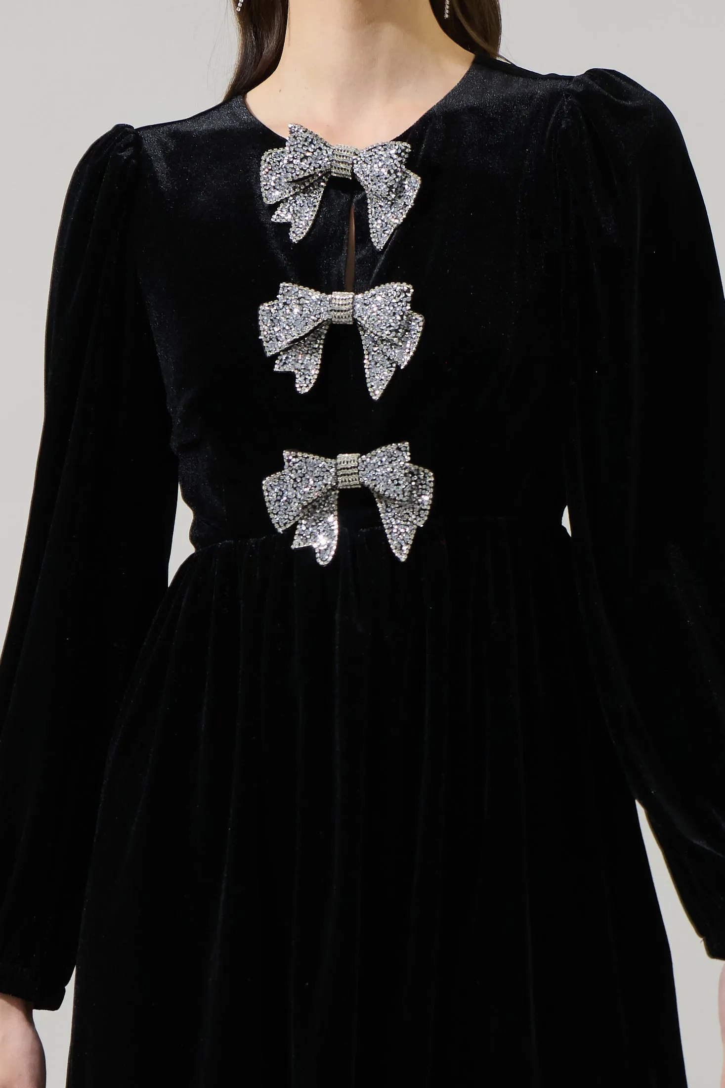 Glow Bow Velvet Dress sold by Sugarlips product image thumbnail 5