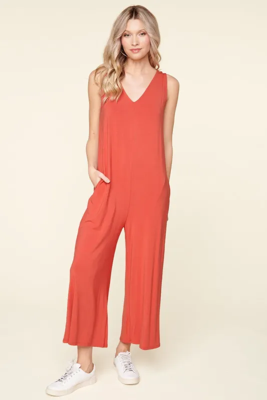 Mackenna Sleeveless Wide Leg Jersey Knit Jumpsuit sold by Sugarlips