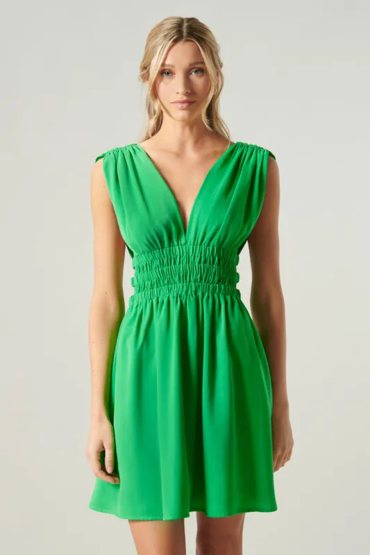 Jacopa Banded Deep V Mini Dress made by Sugarlips
