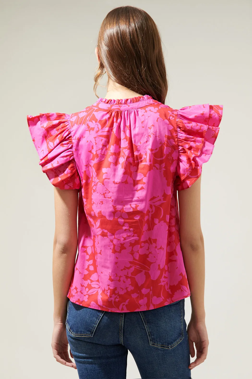 Blissa Floral Ruffle Sleeve Top sold by Sugarlips product image thumbnail 2