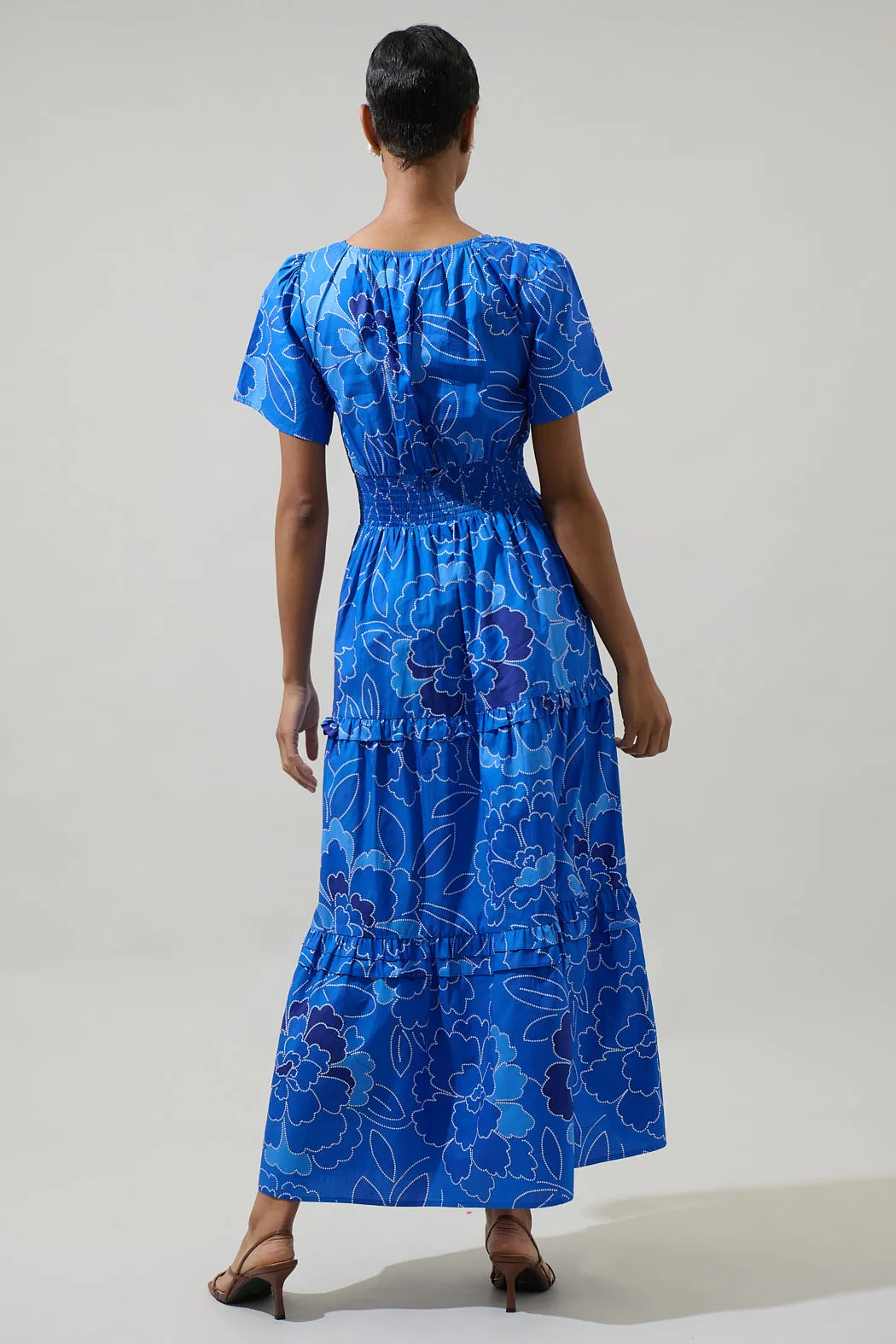Maris Floral Palmer Poplin Tiered Maxi Dress sold by Sugarlips product image thumbnail 3