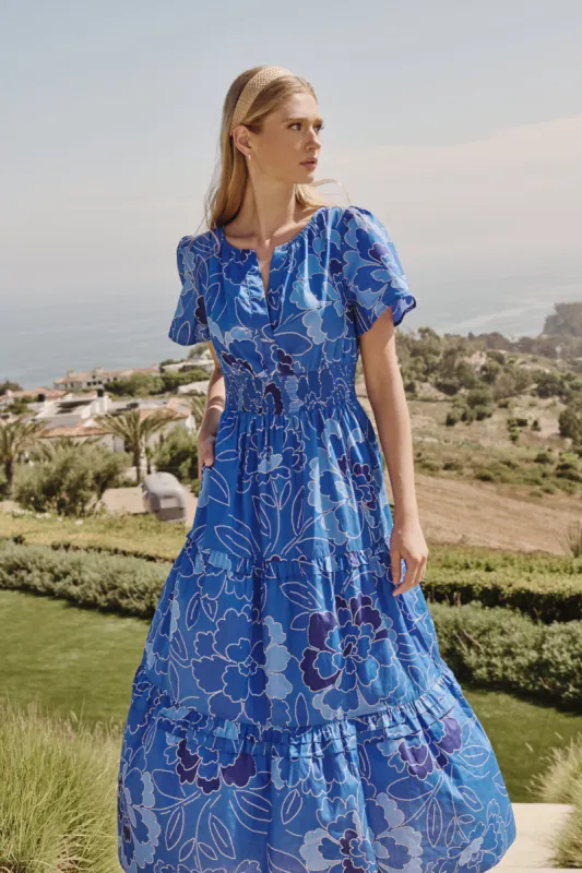 Maris Floral Palmer Poplin Tiered Maxi Dress sold by Sugarlips