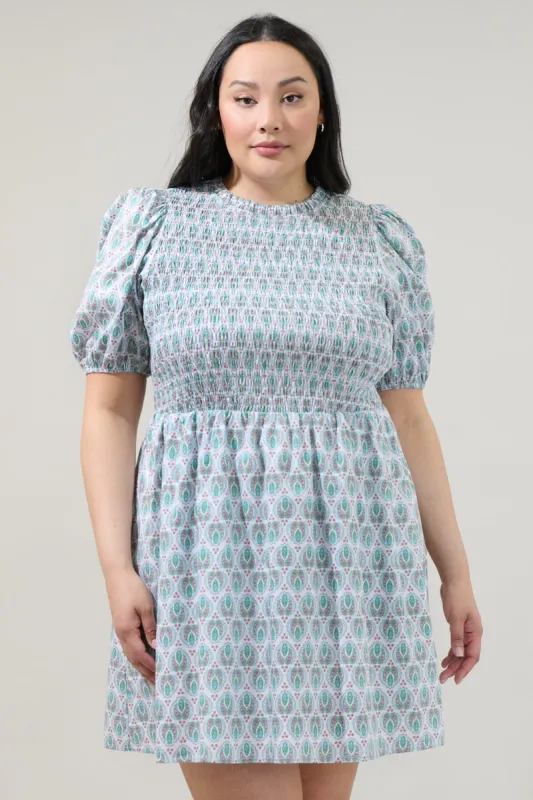 Pilar Gale Smocked Mini Dress Curve sold by Sugarlips