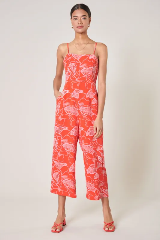 Ginger Floral Sweet Pea Square Neck Jumpsuit sold by Sugarlips