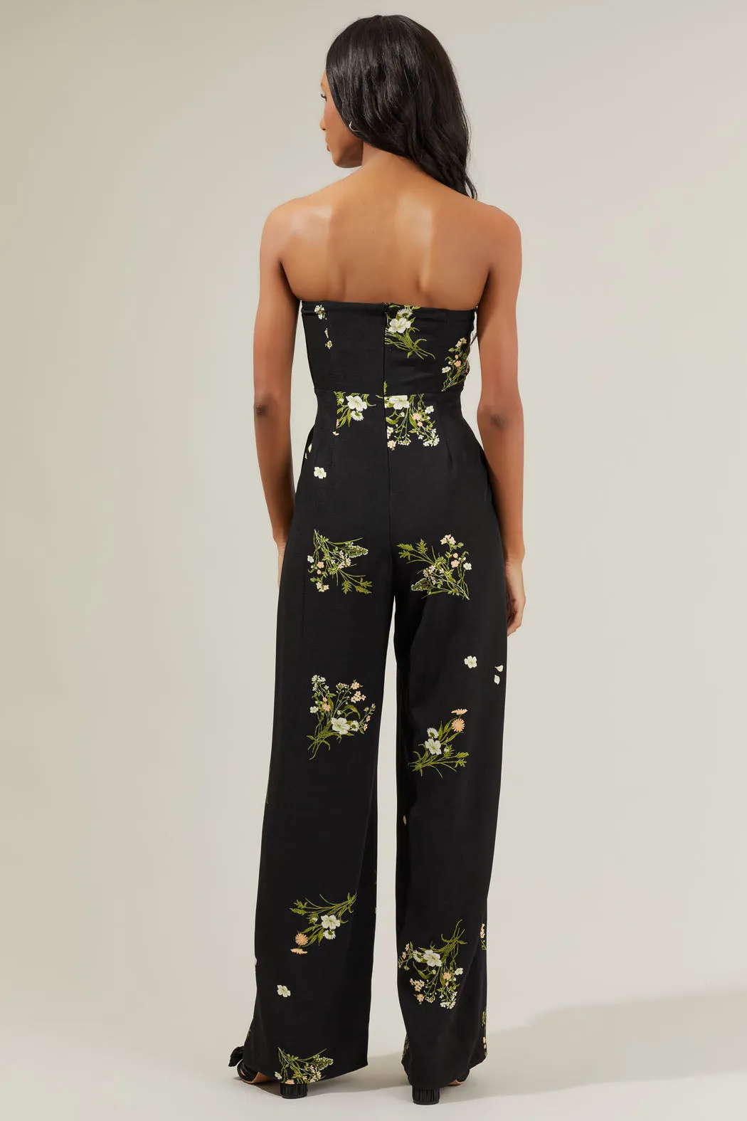 Jenna Floral Wide Leg Jumpsuit sold by Sugarlips product image thumbnail 4