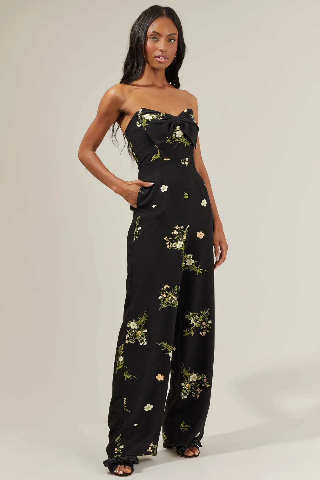 Jenna Floral Wide Leg Jumpsuit sold by Sugarlips product image thumbnail 3