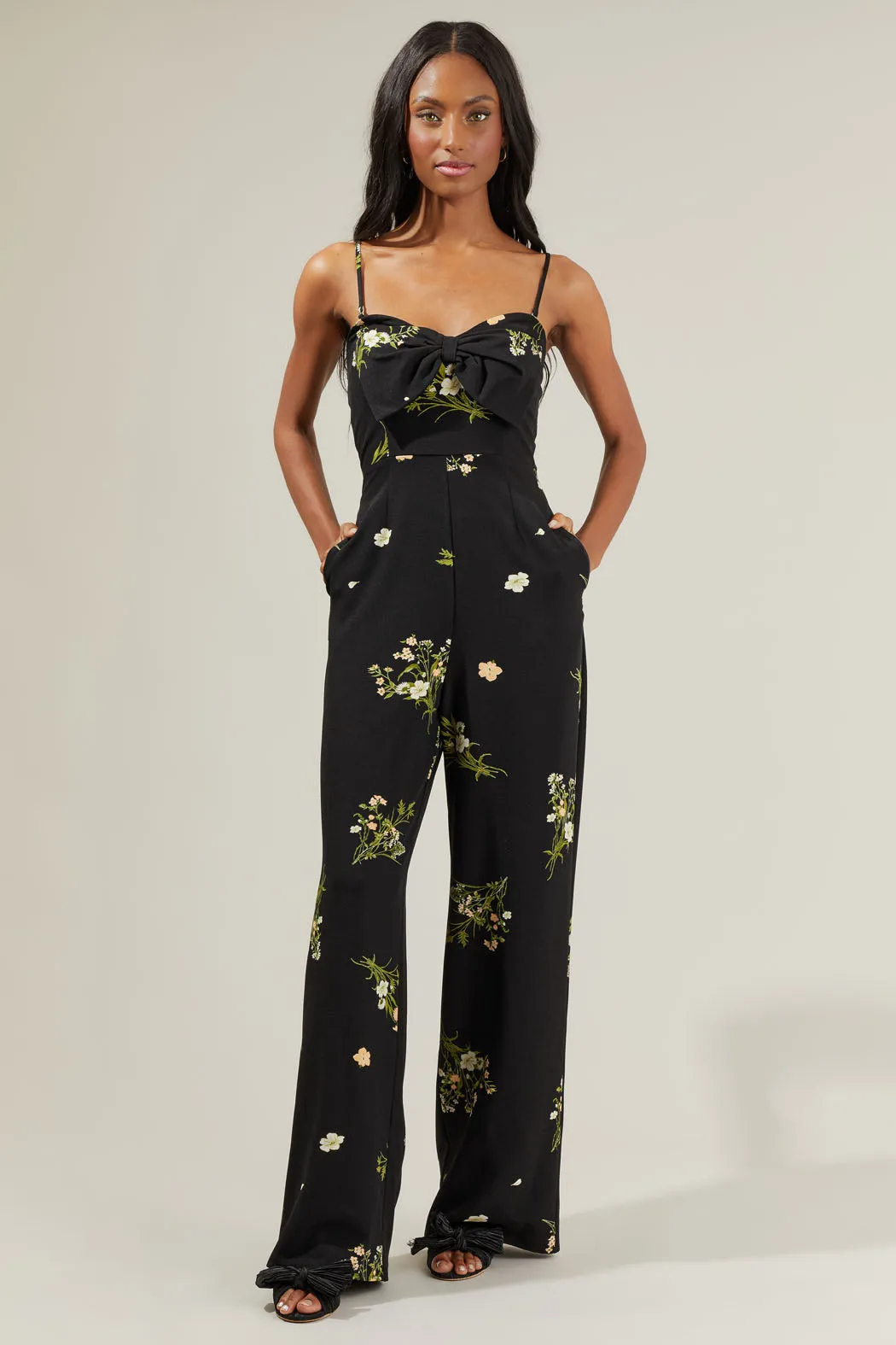 Jenna Floral Wide Leg Jumpsuit sold by Sugarlips product image thumbnail 5