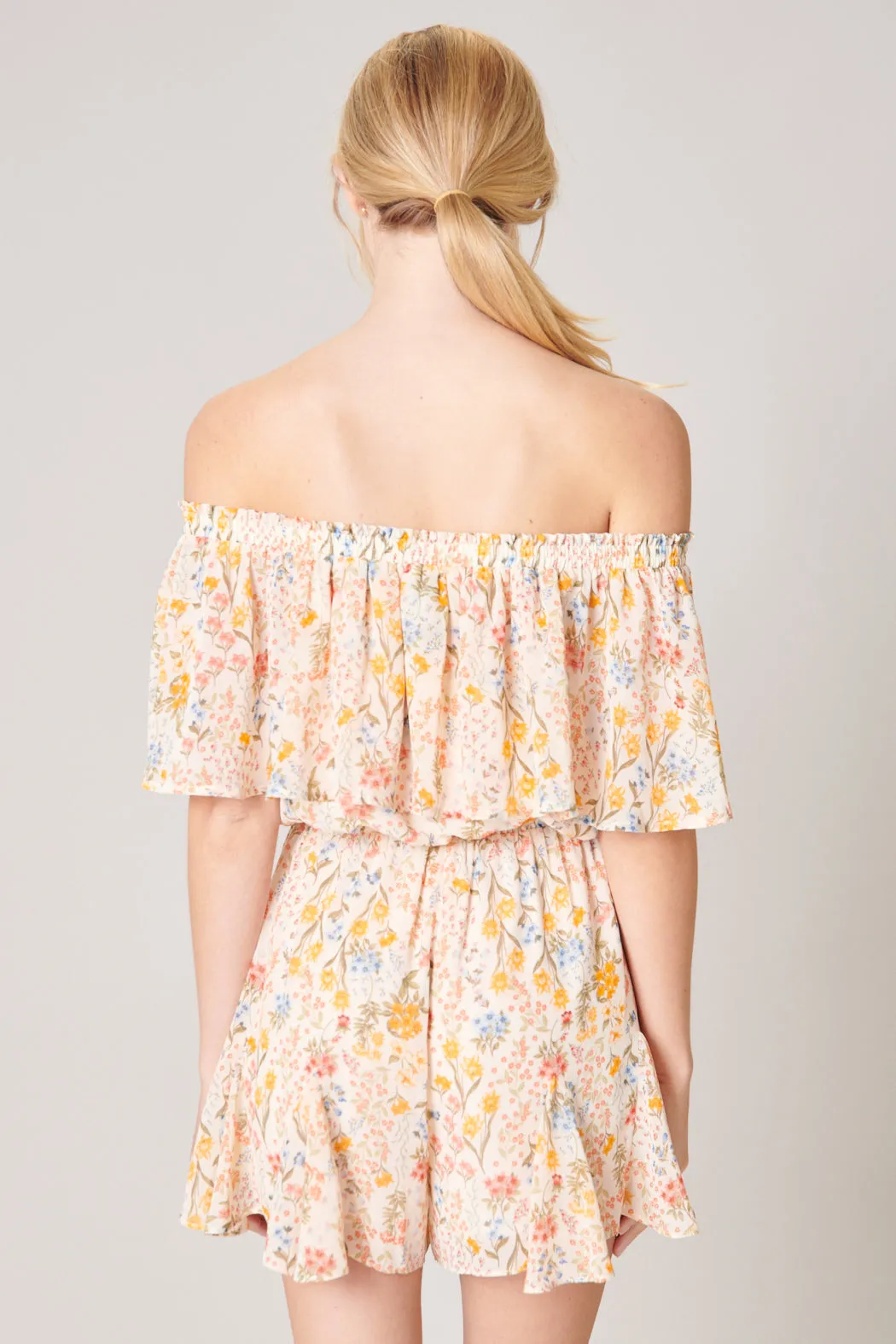 French Country Floral Off the Shoulder Besame Romper sold by Sugarlips product image thumbnail 3
