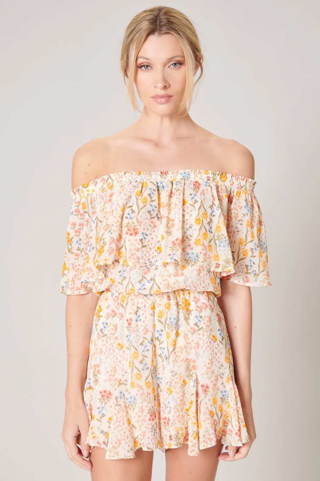 French Country Floral Off the Shoulder Besame Romper sold by Sugarlips product image thumbnail 2