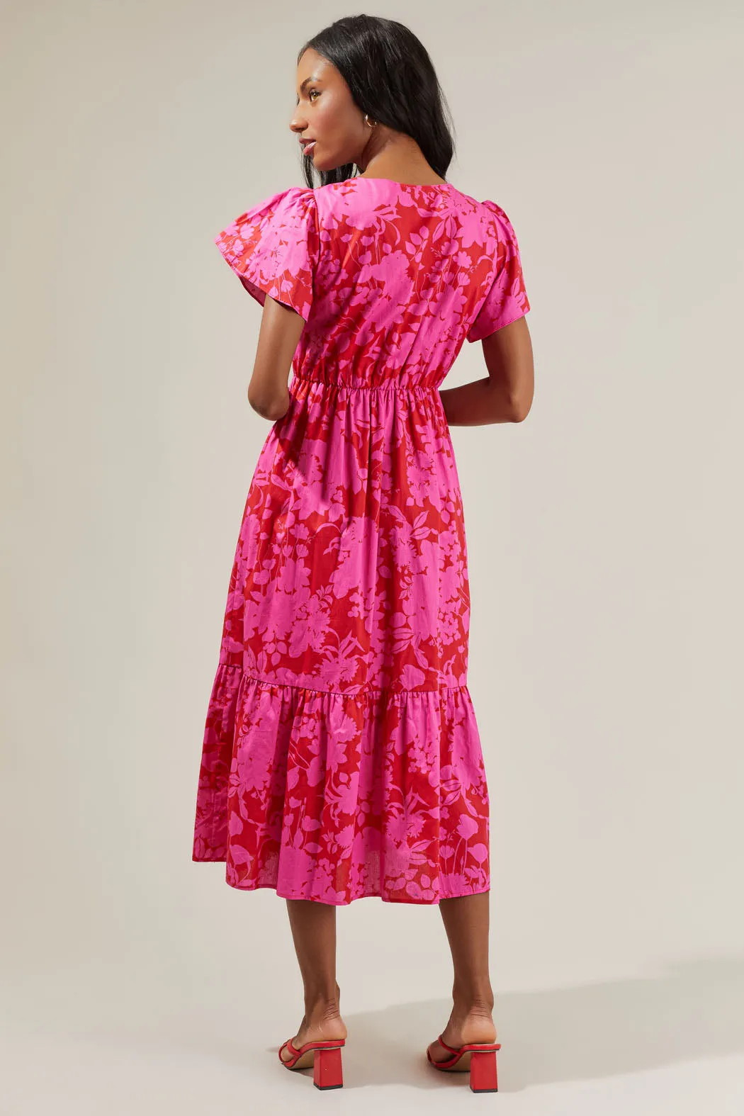 Blissa Floral Button Midi Dress sold by Sugarlips product image thumbnail 3