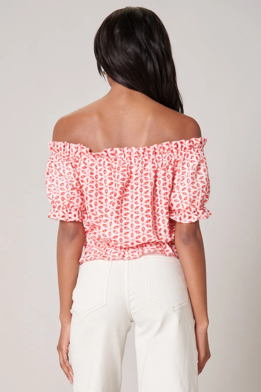 Backroad Eyelet Off the Shoulder Crop Top sold by Sugarlips product image thumbnail 3