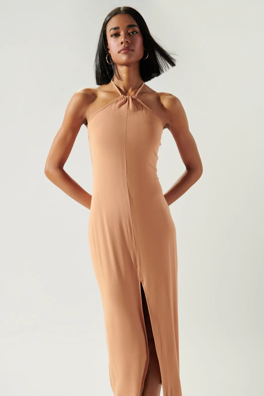 Harper Jersey Knit Halter Midi Dress sold by Sugarlips product image thumbnail 3