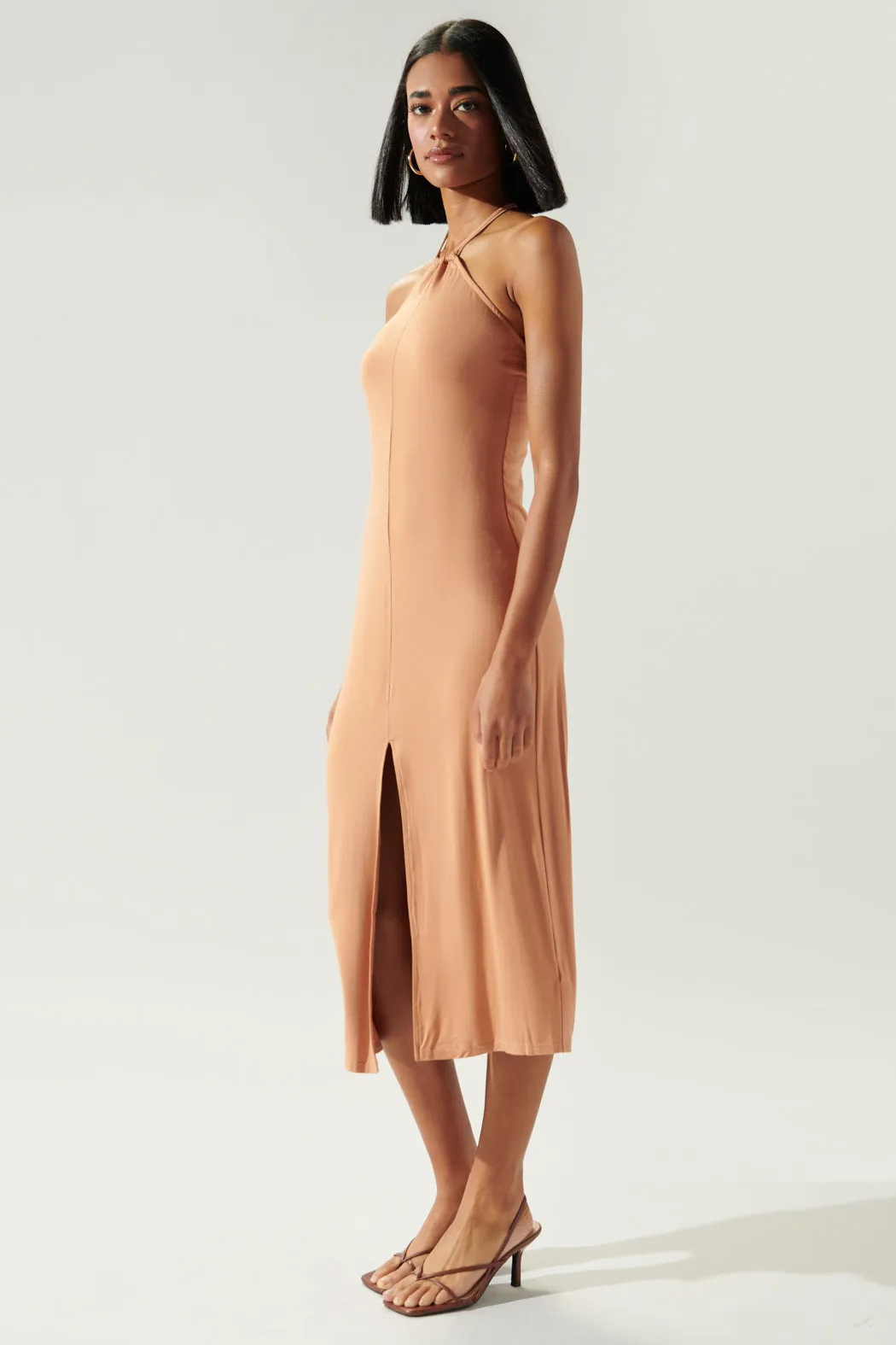 Harper Jersey Knit Halter Midi Dress sold by Sugarlips product image thumbnail 5