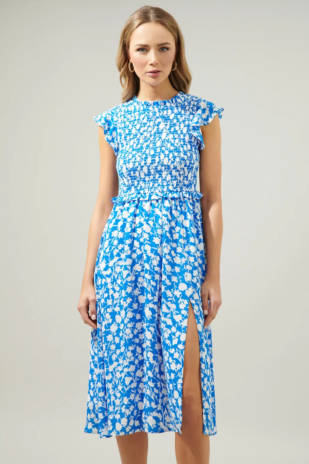 Palmas Amira Smocked Midi Dress sold by Sugarlips