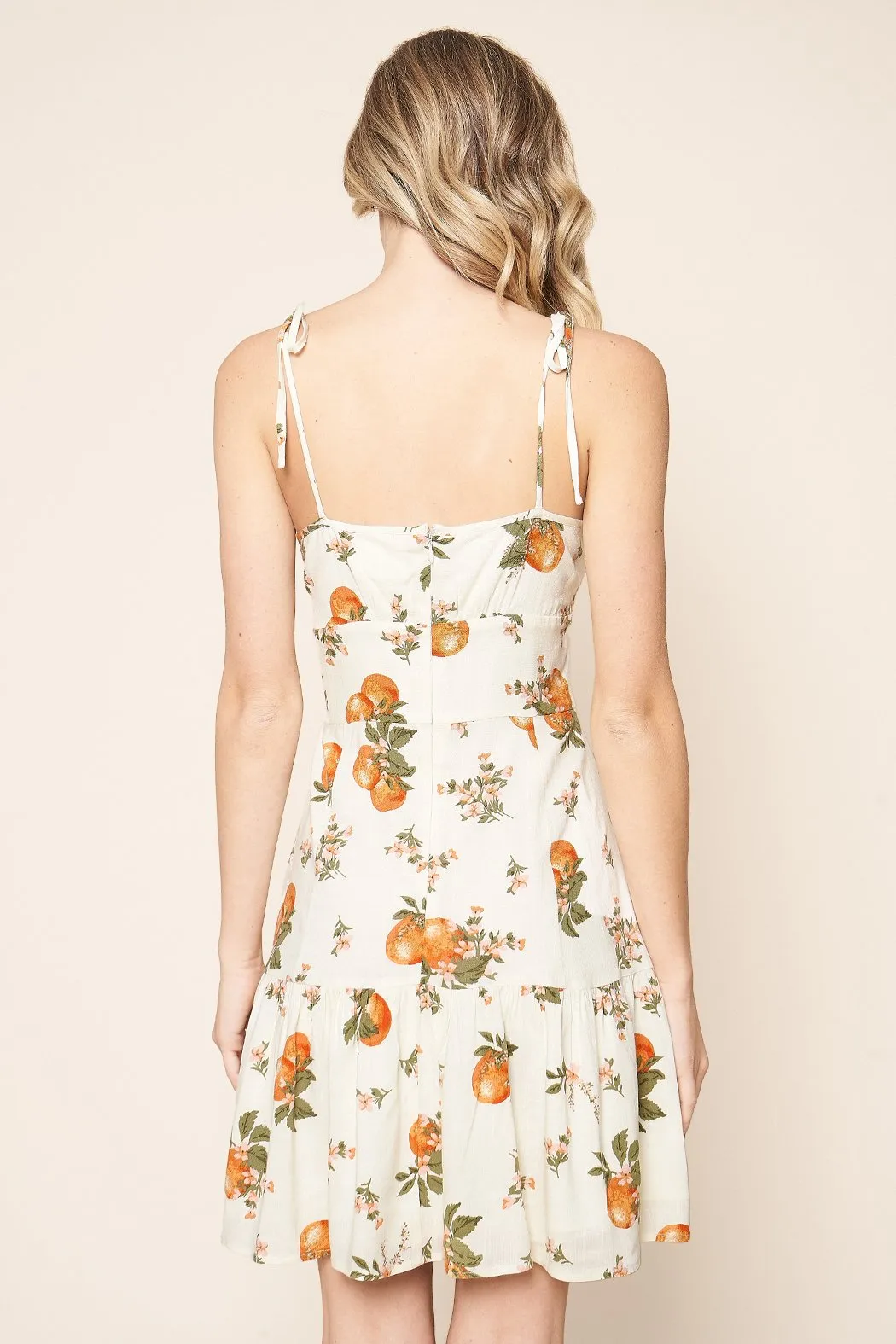 Arancia Mini Flared Orange Print Dress sold by Sugarlips product image thumbnail 4