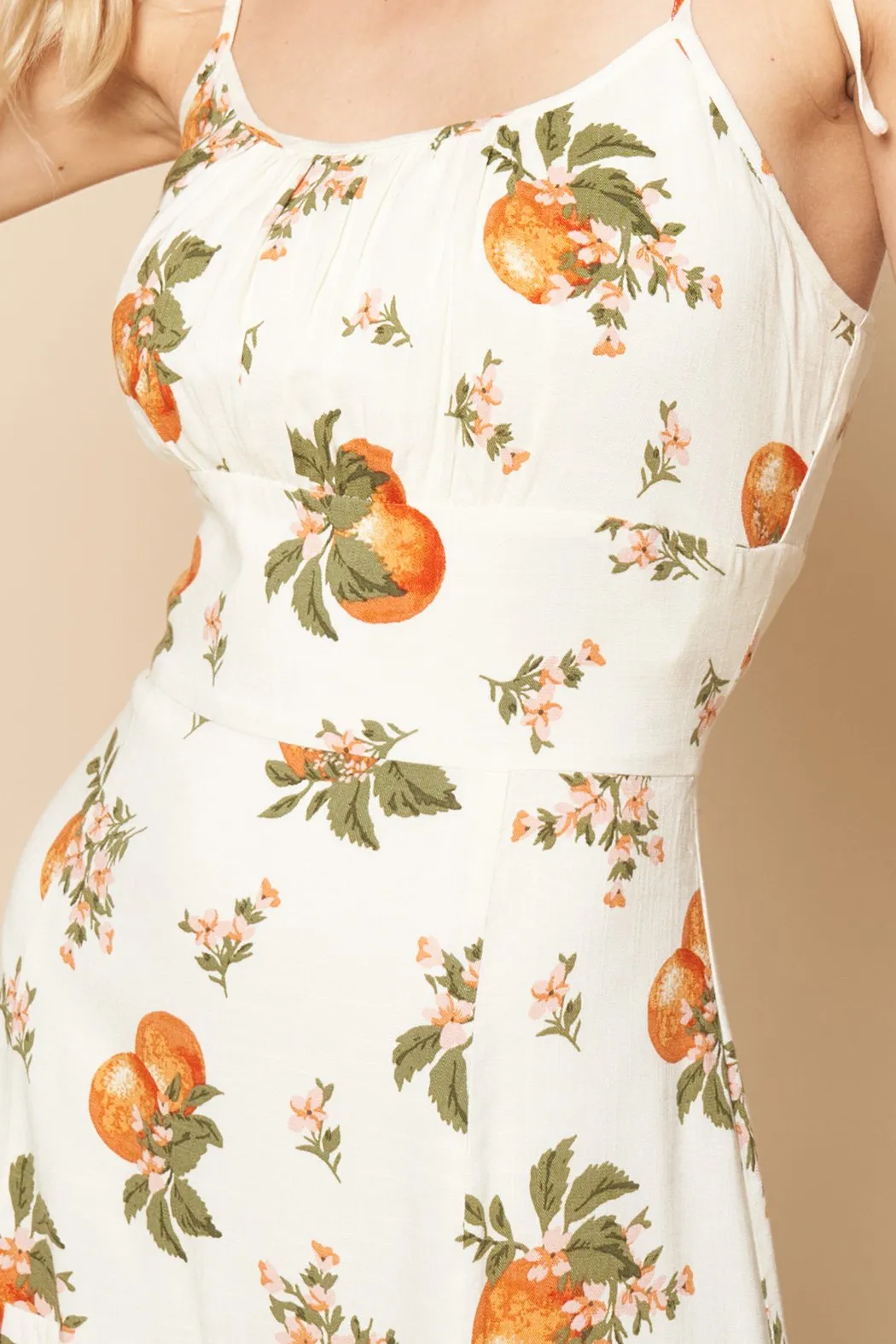 Arancia Mini Flared Orange Print Dress sold by Sugarlips product image thumbnail 5