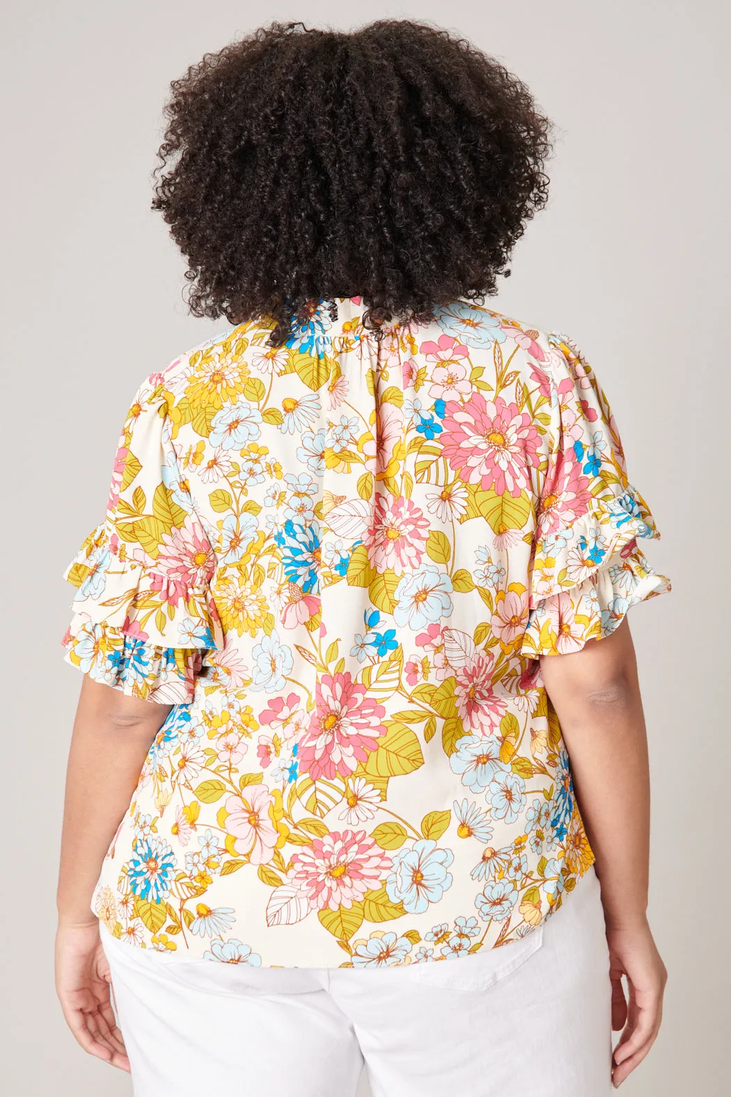 La Rochelle Tie Neck Bianca Blouse Curve sold by Sugarlips product image thumbnail 3