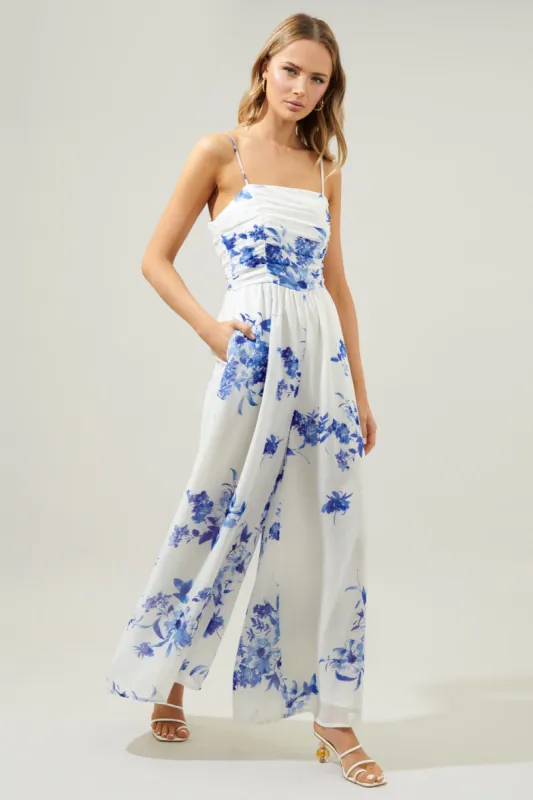 Mariposa Floral Amoretta Ruched Wide Leg Jumpsuit sold by Sugarlips
