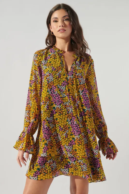 Hitachi Floral Karyssa Double Layer Trapeze Dress sold by Sugarlips