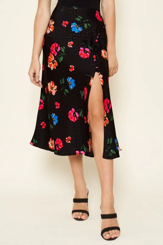 Idris Floral Midi Slip Skirt sold by Sugarlips