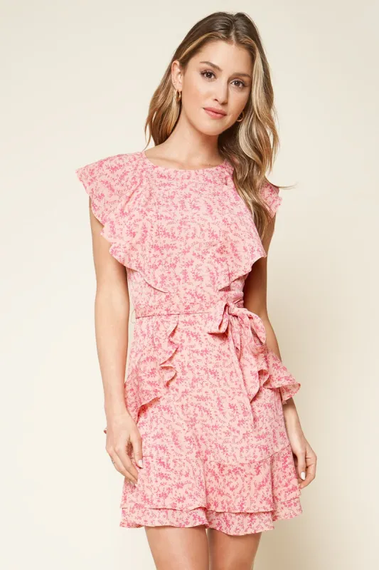 Somebody To Love Floral Print Ruffled Mini Dress sold by Sugarlips