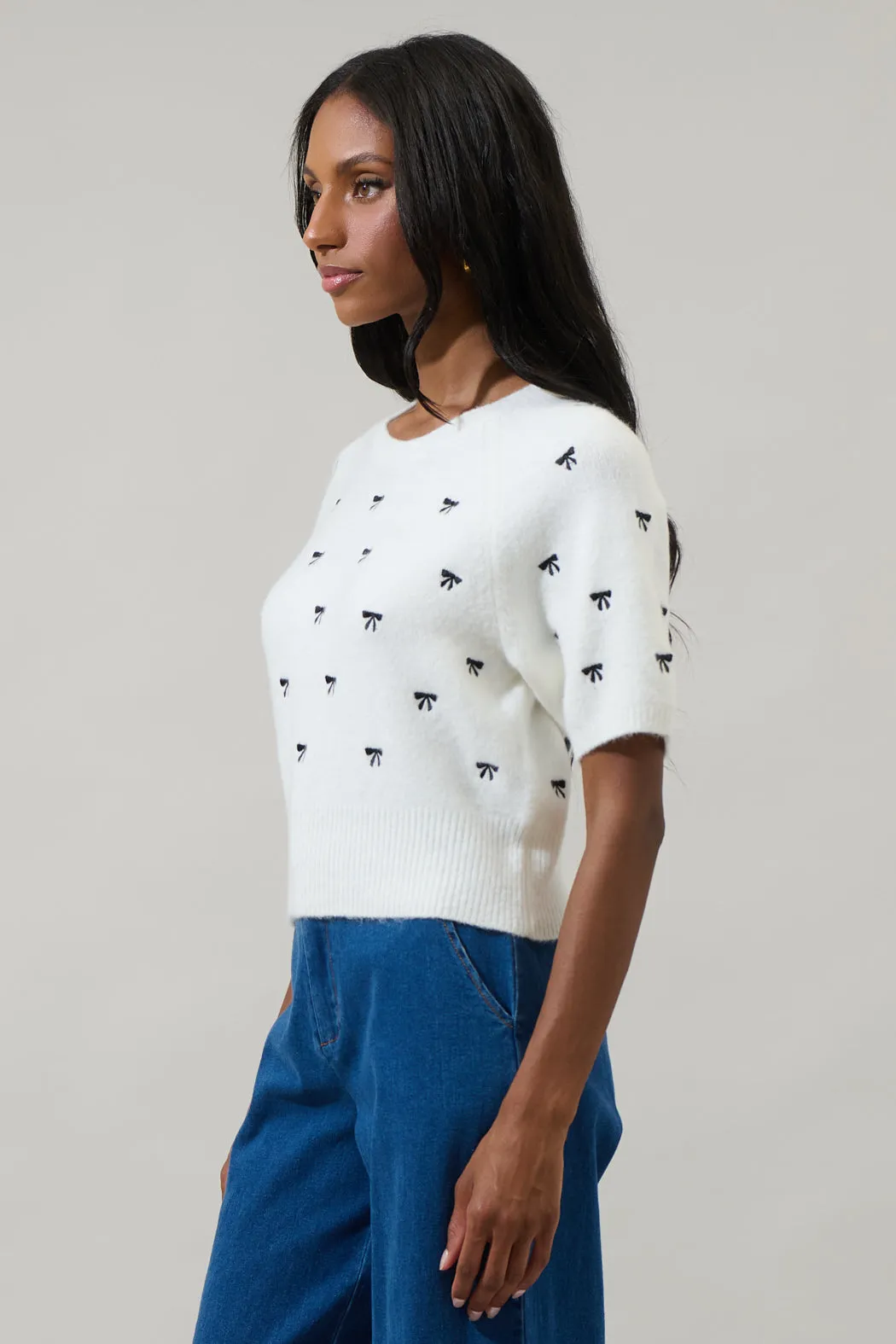 Winder Bow Cropped Sweater sold by Sugarlips product image thumbnail 3