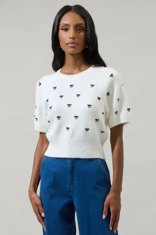 Winder Bow Cropped Sweater sold by Sugarlips