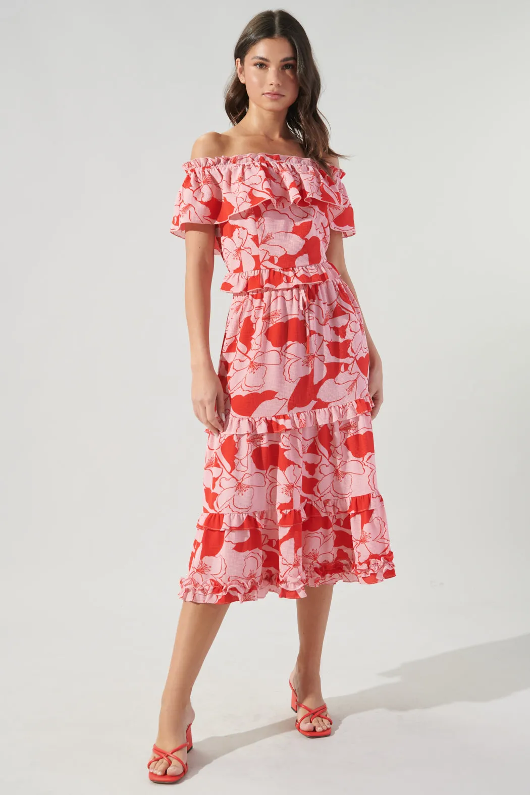 Pink Lemonade Ruffle Midi Skirt sold by Sugarlips product image thumbnail 4