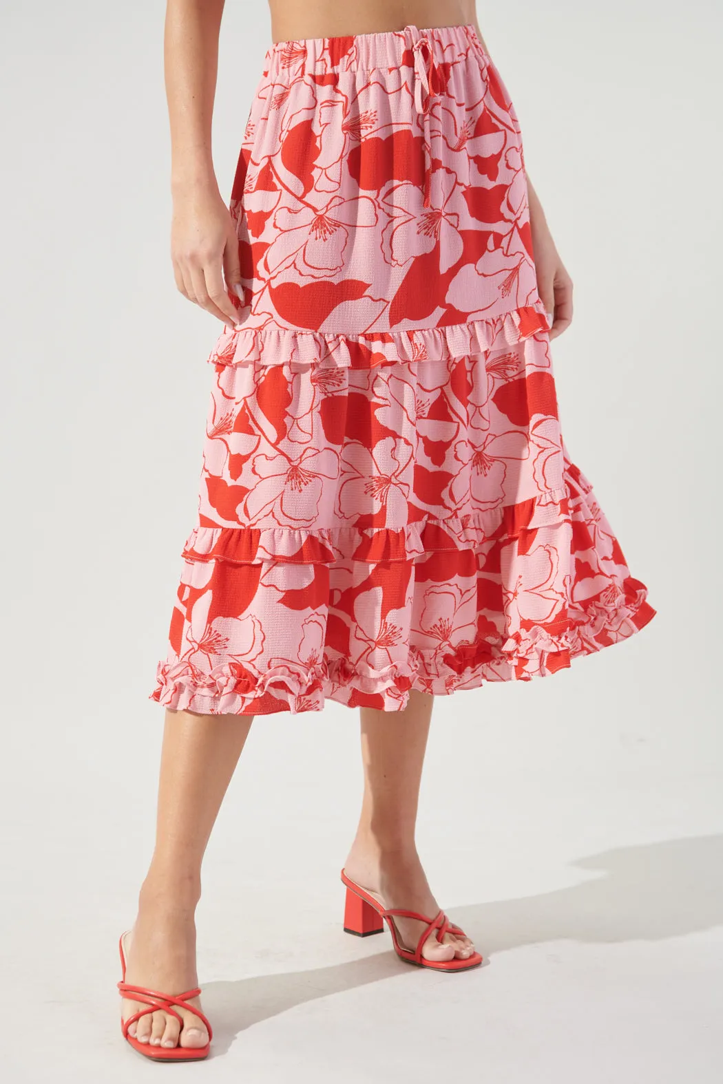 Pink Lemonade Ruffle Midi Skirt sold by Sugarlips product image thumbnail 3