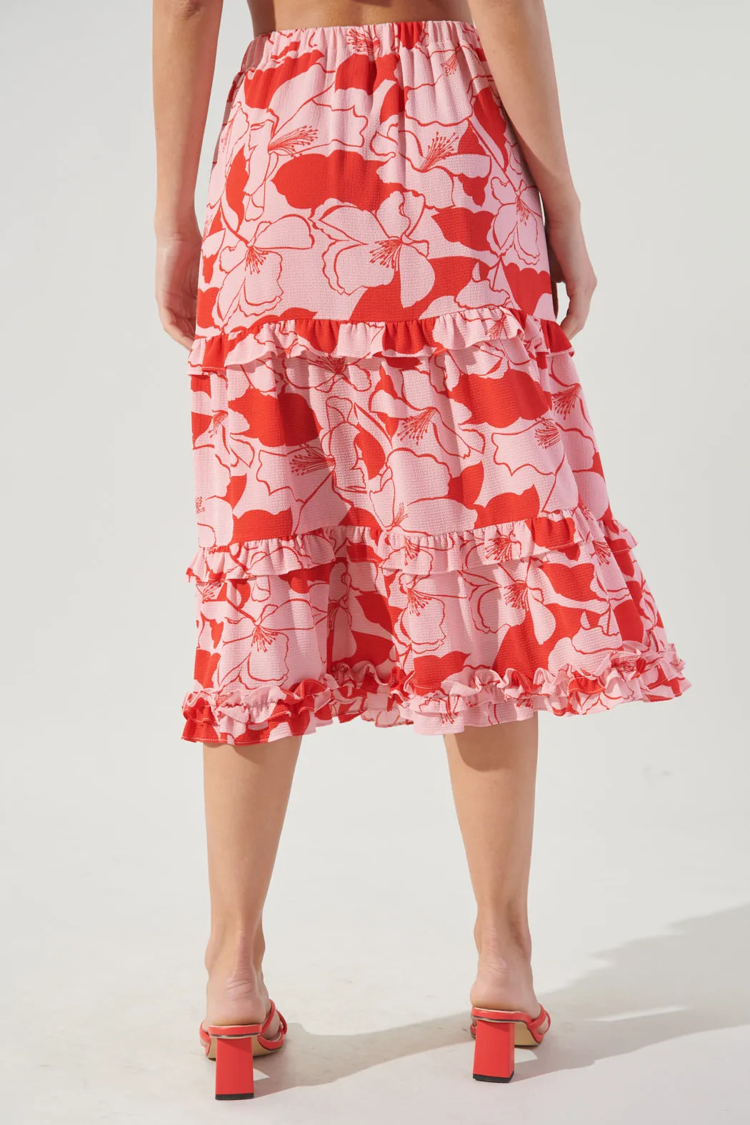 Pink Lemonade Ruffle Midi Skirt sold by Sugarlips product image thumbnail 2