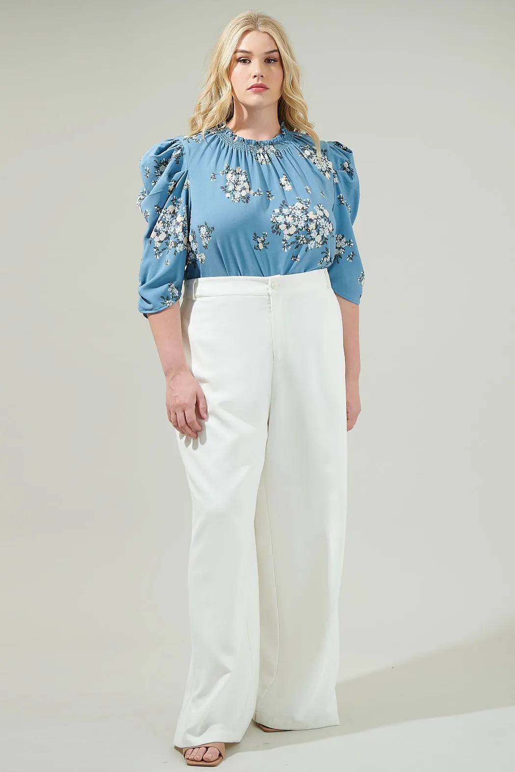 Moxie Floral Drape Sleeve Top Curve sold by Sugarlips product image thumbnail 4