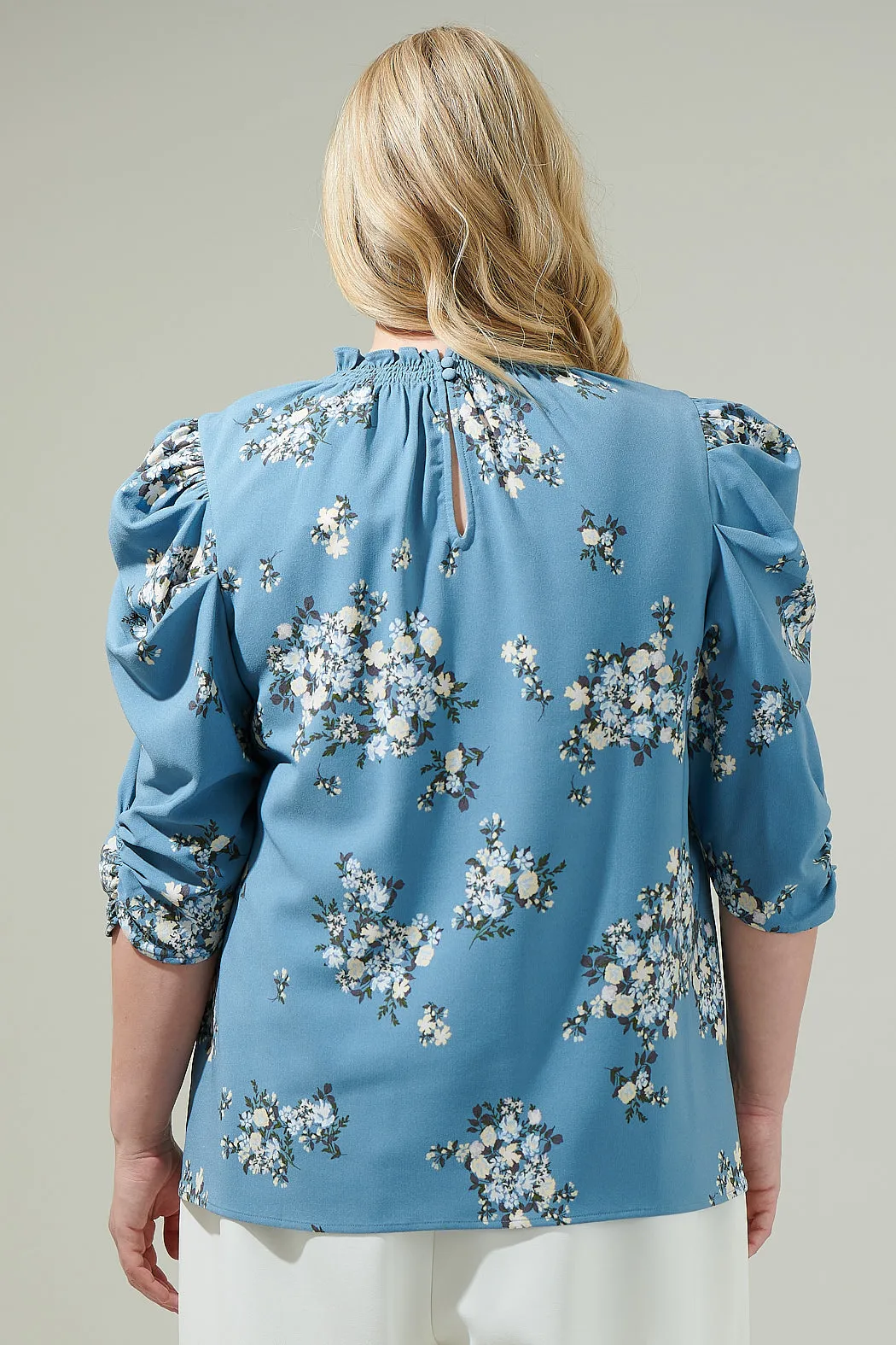 Moxie Floral Drape Sleeve Top Curve sold by Sugarlips product image thumbnail 2