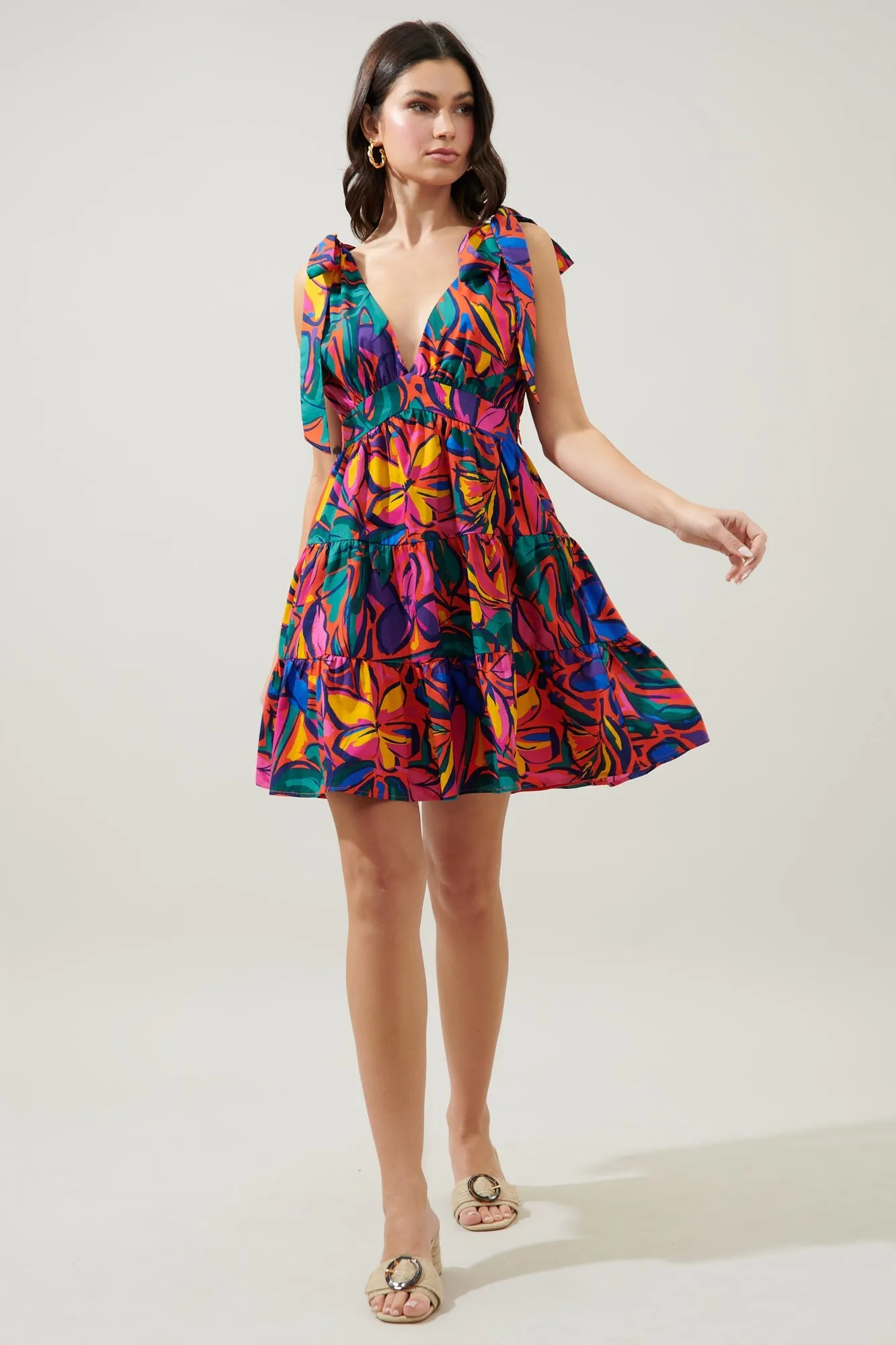 Talullah Tie Strap Tiered Mini Dress sold by Sugarlips product image thumbnail 4