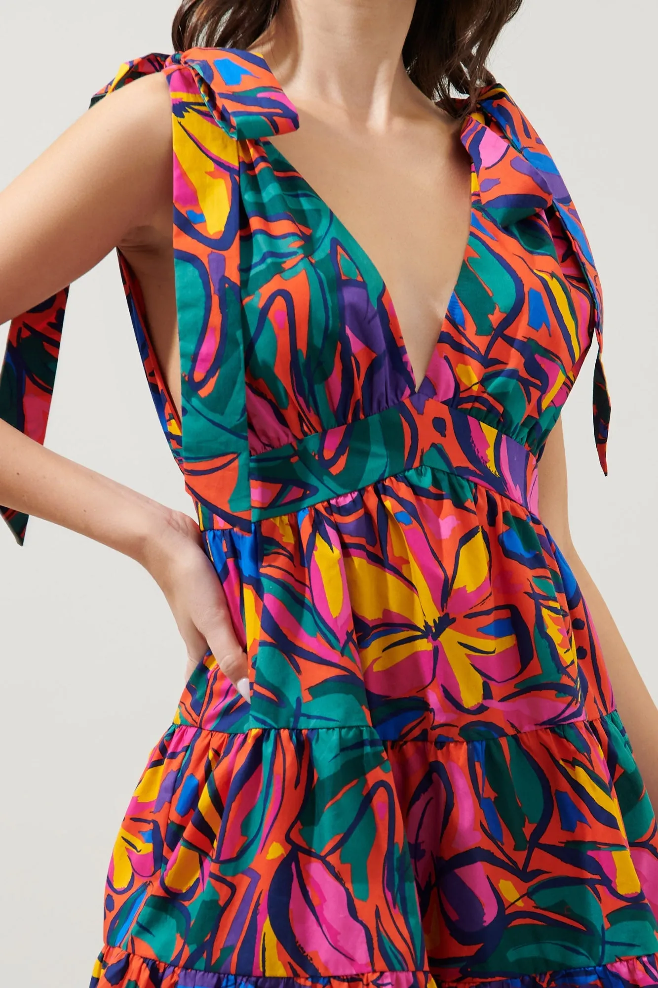 Talullah Tie Strap Tiered Mini Dress sold by Sugarlips product image thumbnail 5