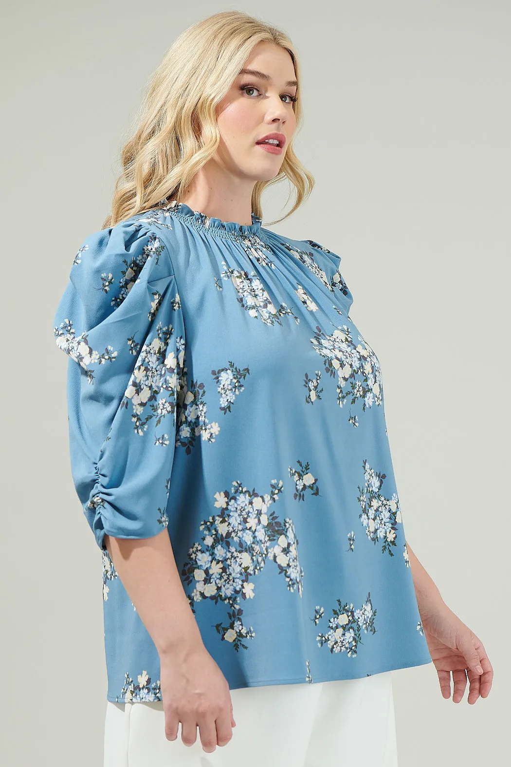 Moxie Floral Drape Sleeve Top Curve sold by Sugarlips product image thumbnail 3