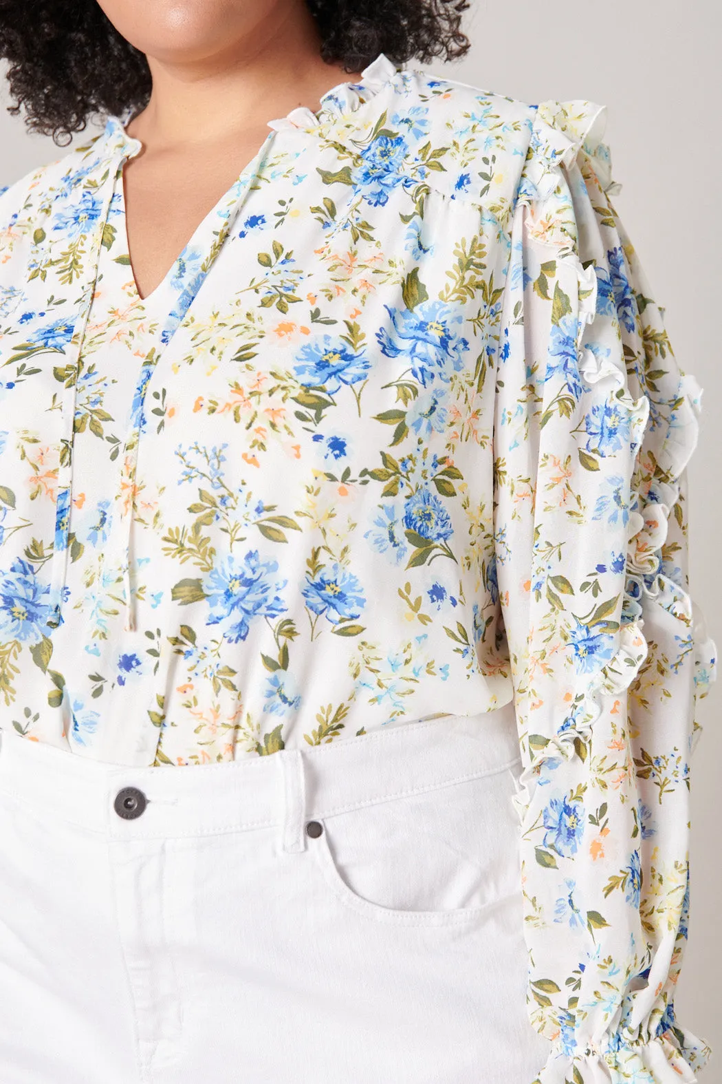 Luz Floral Raj Ruffle Balloon Sleeve Blouse Curve sold by Sugarlips product image thumbnail 5