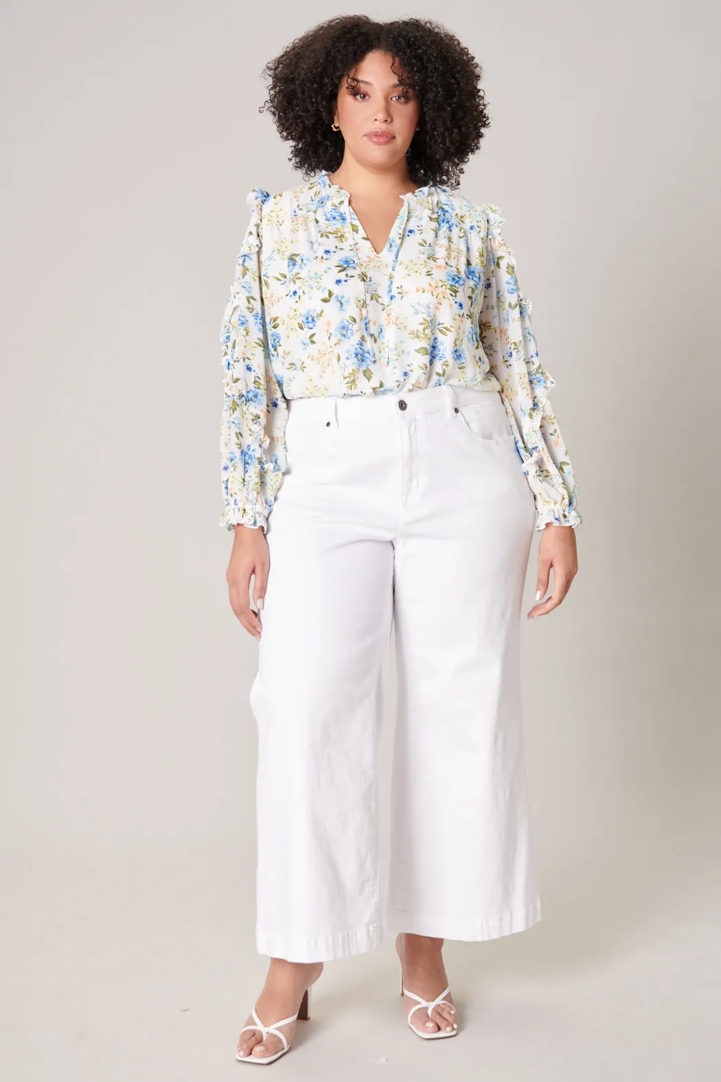 Luz Floral Raj Ruffle Balloon Sleeve Blouse Curve sold by Sugarlips product image thumbnail 4
