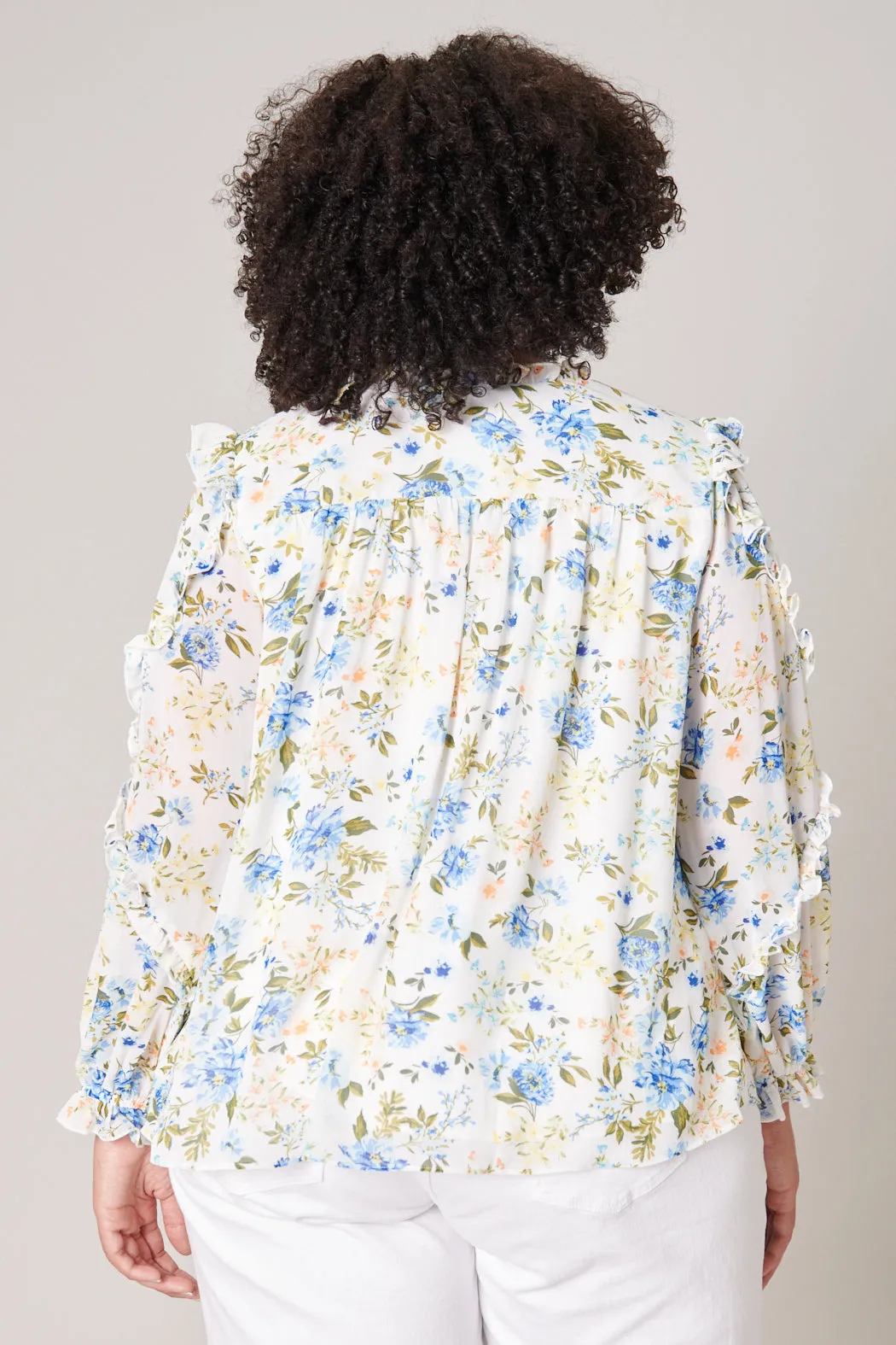 Luz Floral Raj Ruffle Balloon Sleeve Blouse Curve sold by Sugarlips product image thumbnail 2