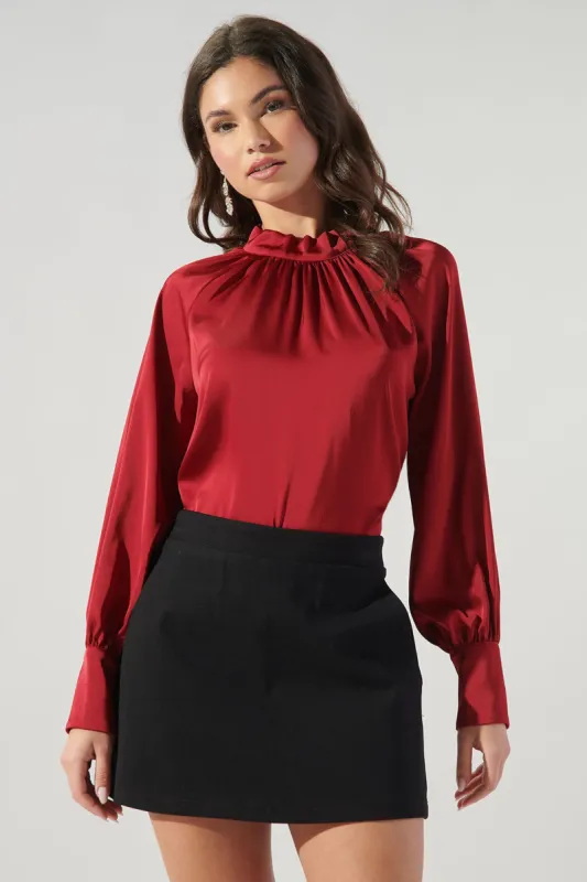 Poetic Justice Raglan Satin Blouse sold by Sugarlips