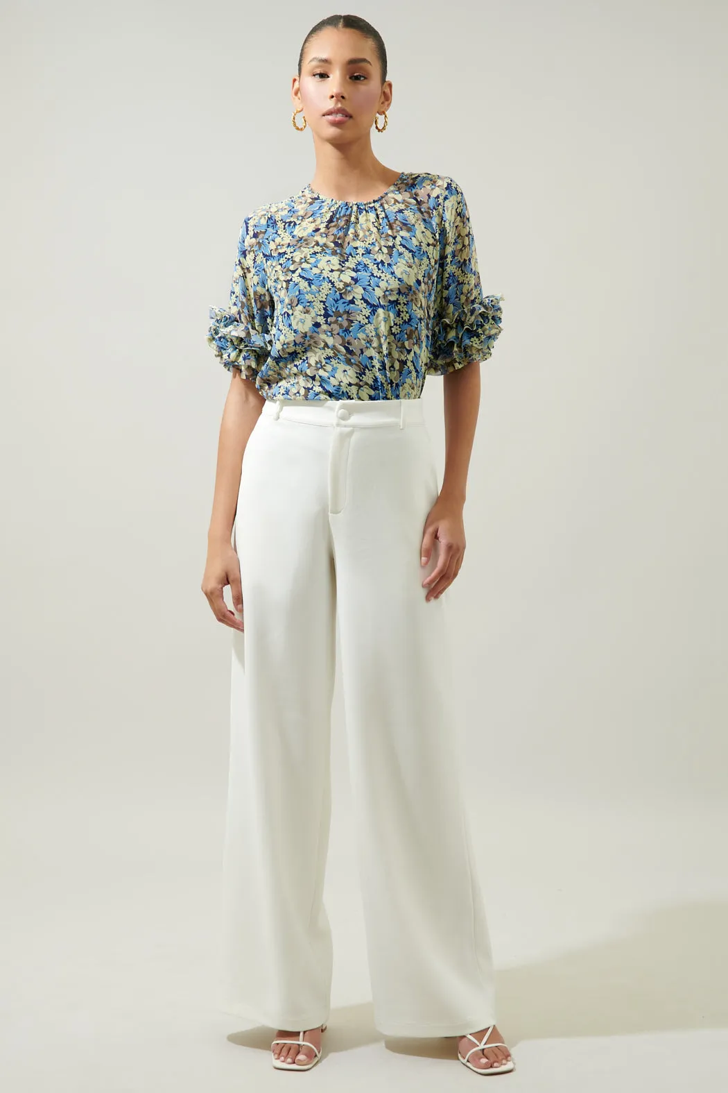 Petal Floral Ruffle Sleeve Blouse sold by Sugarlips product image thumbnail 4