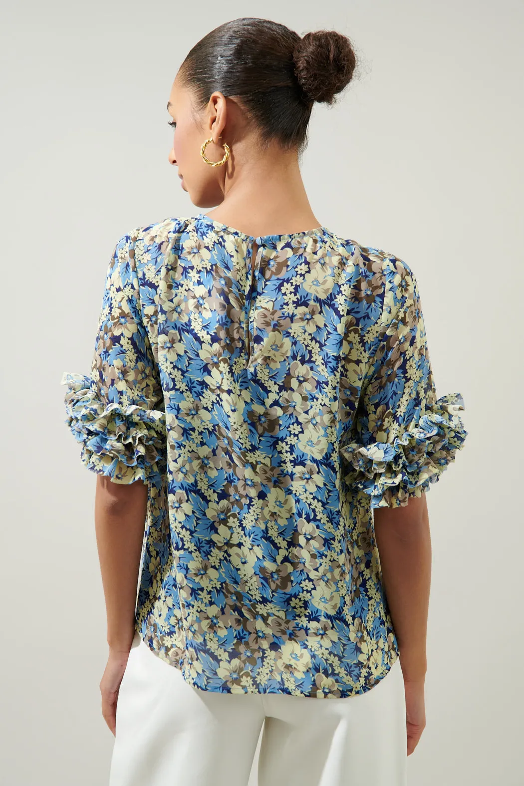 Petal Floral Ruffle Sleeve Blouse sold by Sugarlips product image thumbnail 2