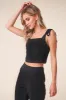 All Night Shoulder Tie Crop Top sold by Sugarlips