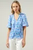 Dew Drop Ruffle Split Neck Dupont Top sold by Sugarlips