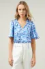 Dew Drop Ruffle Split Neck Dupont Top sold by Sugarlips