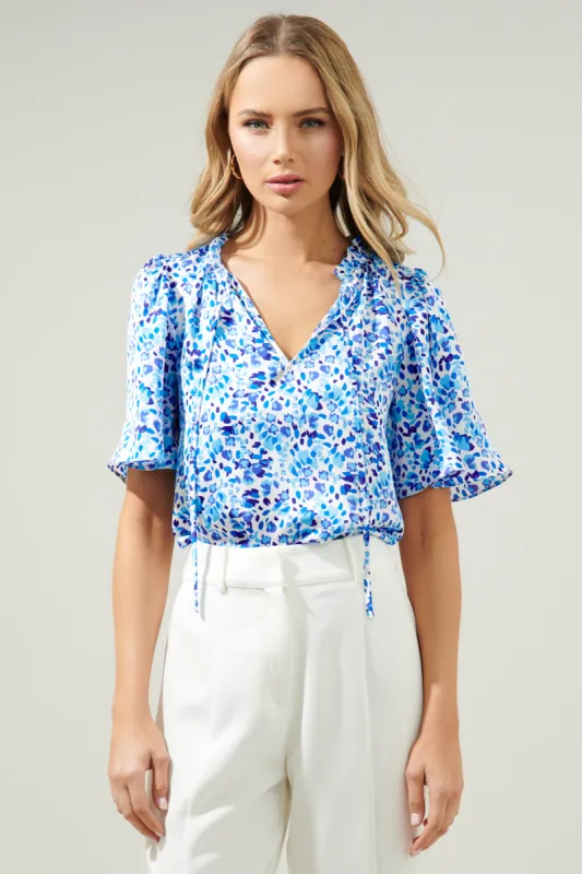 Dew Drop Ruffle Split Neck Dupont Top sold by Sugarlips