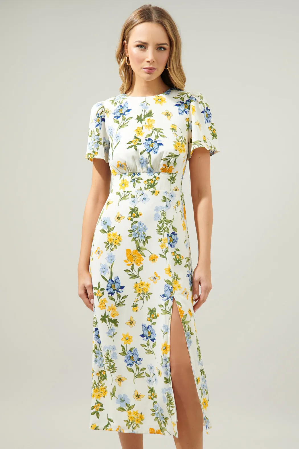 April Bloom Floral Midi Dress sold by Sugarlips