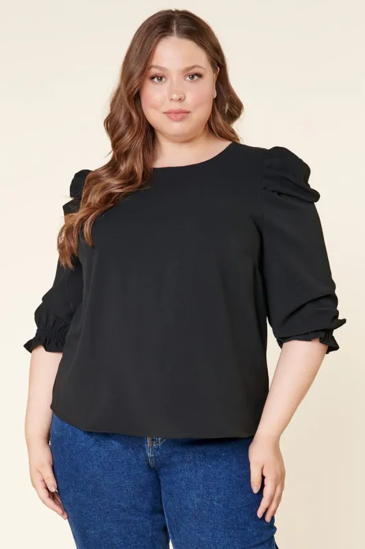 Go Getter Celine Puff Sleeve Top Curve sold by Sugarlips