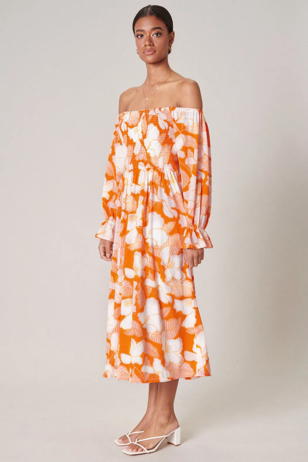 Tropical Tang Denni Smocked Midi Dress sold by Sugarlips product image thumbnail 4