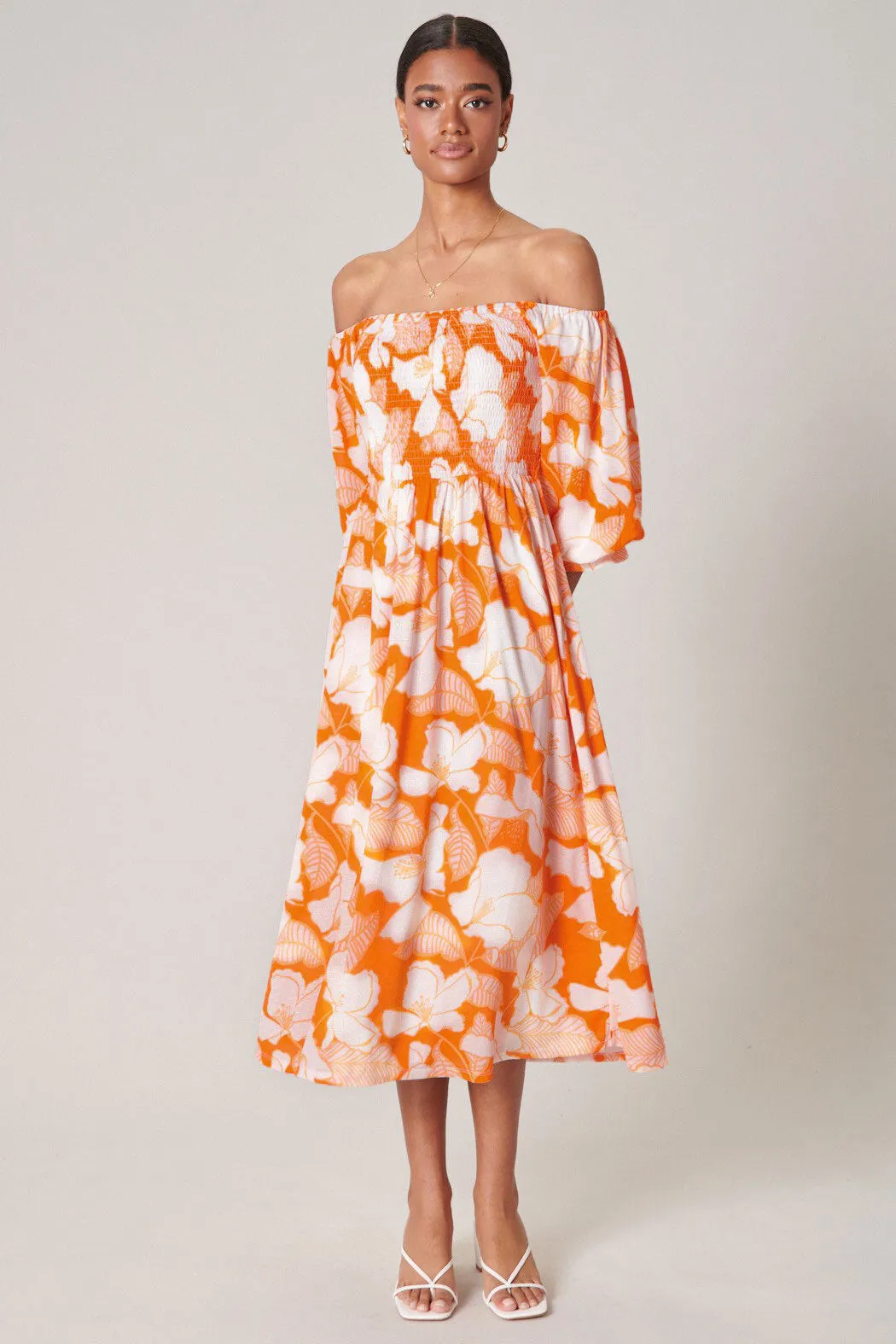 Tropical Tang Denni Smocked Midi Dress sold by Sugarlips product image thumbnail 2