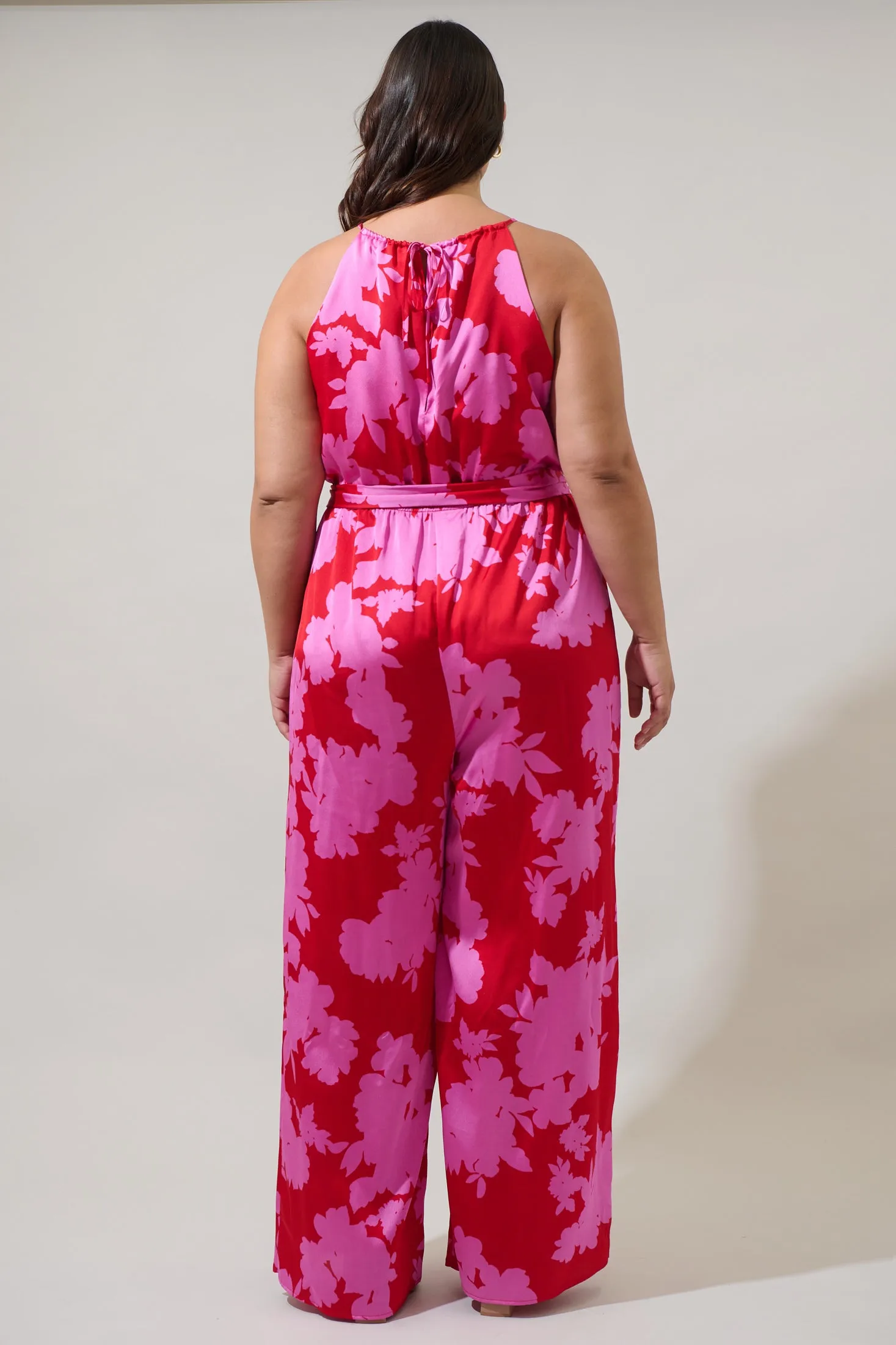 Burning Love Lighthearted Trapeze Satin Jumpsuit Curve sold by Sugarlips product image thumbnail 2